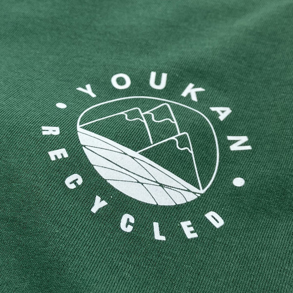 Détail sérigraphie t-shirt verde recyclé pour Homme