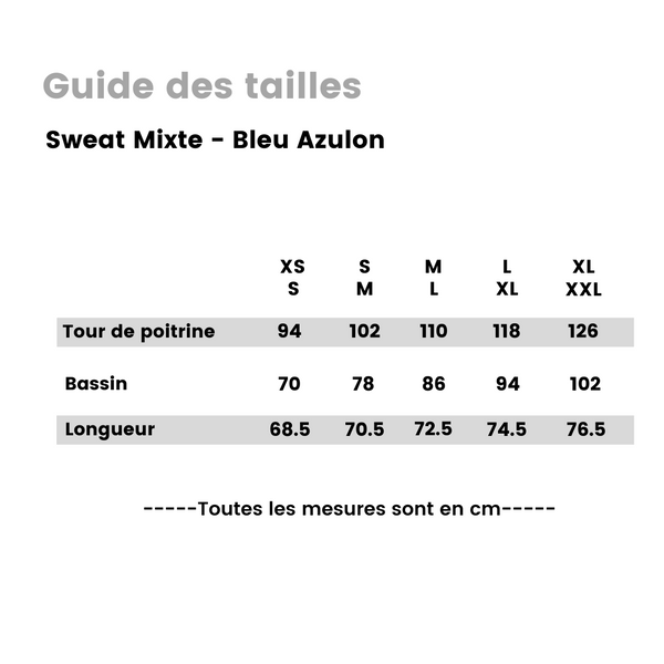 Sweat mixte Bleu Azulon - Recyclé